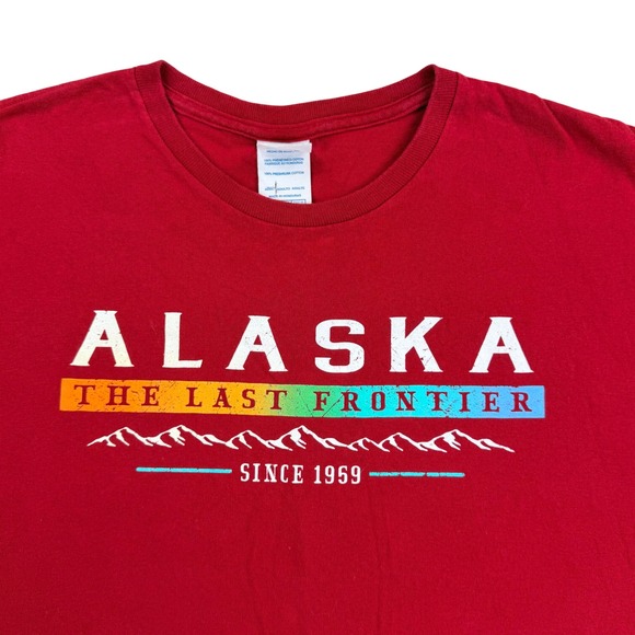 Delta Other - Vintage Alaska Shirt Men Large Red Cotton Delta Pro Weight The Last Frontier